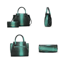 Load image into Gallery viewer, MKF Bently Croc-Embossed Tote &amp; Wallet Set
