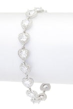 Load image into Gallery viewer, CZ Heart Station Tennis Bracelet
