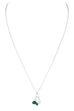 Load image into Gallery viewer, Malachite Cubic Butterfly Pendant Necklace
