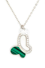 Load image into Gallery viewer, Malachite Cubic Butterfly Pendant Necklace
