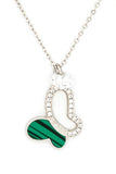 Malachite Cubic Butterfly Pendant Necklace