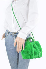 Cargar imagen en el visor de la galería, Braided Handle Faux Fur Plushy Bag
