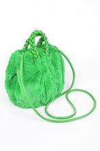 Cargar imagen en el visor de la galería, Braided Handle Faux Fur Plushy Bag
