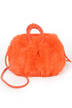 Cargar imagen en el visor de la galería, Braided Handle Faux Fur Plushy Bag
