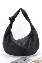 Cargar imagen en el visor de la galería, Knotted Handle Embossed Faux Leather Shoulder Bag
