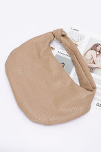 Cargar imagen en el visor de la galería, Knotted Handle Embossed Faux Leather Shoulder Bag
