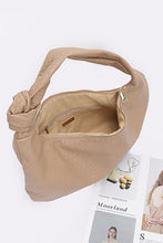 Cargar imagen en el visor de la galería, Knotted Handle Embossed Faux Leather Shoulder Bag
