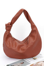 Cargar imagen en el visor de la galería, Knotted Handle Embossed Faux Leather Shoulder Bag
