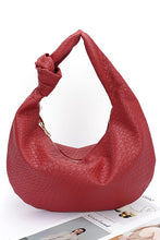Cargar imagen en el visor de la galería, Knotted Handle Embossed Faux Leather Shoulder Bag
