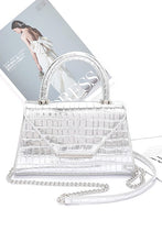 Cargar imagen en el visor de la galería, Croc Embossed Metallic Top Handle Bag
