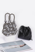 Cargar imagen en el visor de la galería, Metallic Beaded Petite Party Swing Bag
