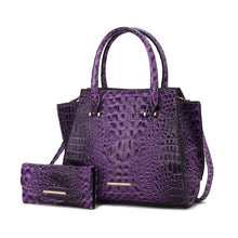 Cargar imagen en el visor de la galería, MKF Collection Viridiana Croc-Embossed Tote Bag
