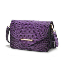 Cargar imagen en el visor de la galería, MKF Vanta Solid Croc-Embossed Saddle Bag by Mia K
