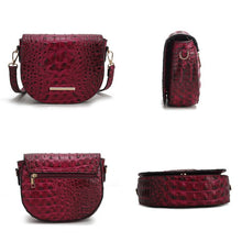 Cargar imagen en el visor de la galería, MKF Amalia Solid Croc-Embossed Crossbody Bag
