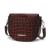 MKF Amalia Solid Croc-Embossed Crossbody Bag