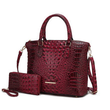 Load image into Gallery viewer, MKF Liora Croc Embossed Tote and Set by Mia K
