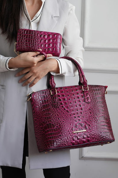 MKF Liora Croc Embossed Tote and Set by Mia K