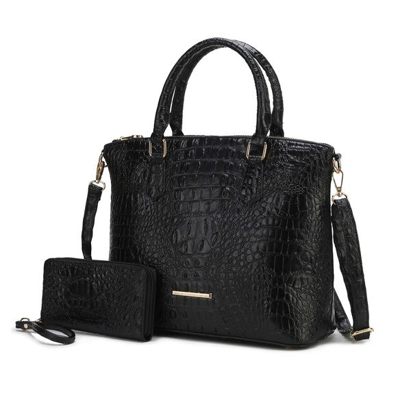 MKF Liora Croc Embossed Tote and Set by Mia K