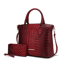 Load image into Gallery viewer, MKF Liora Croc Embossed Tote and Set by Mia K
