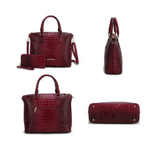 Load image into Gallery viewer, MKF Liora Croc Embossed Tote and Set by Mia K
