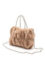 Cargar imagen en el visor de la galería, Rhinestone Top Handle Faux Fur Winter Tote Bag
