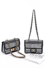 Cargar imagen en el visor de la galería, Rhinestone Mesh Turn Lock Iconic Shoulder Bag
