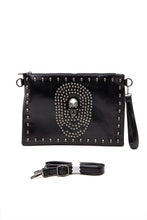 Cargar imagen en el visor de la galería, Skull Mix Studs Biker Crossbody Clutch Swing Bag
