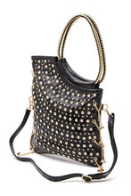 Cargar imagen en el visor de la galería, Crystal Embellished Convertible Top Handle Bag
