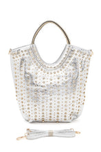 Cargar imagen en el visor de la galería, Crystal Studs Embellished Top Handle Tote Bag
