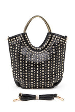 Cargar imagen en el visor de la galería, Crystal Studs Embellished Top Handle Tote Bag
