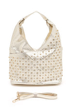 Cargar imagen en el visor de la galería, Crystal Studs Embellished Top Handle Shoulder Bag
