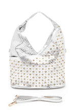 Cargar imagen en el visor de la galería, Crystal Studs Embellished Top Handle Shoulder Bag
