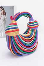 Cargar imagen en el visor de la galería, Faux Leather String Rope Top Handle Swing Bag
