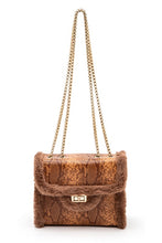 Cargar imagen en el visor de la galería, Faux Shearling Snake Print Shoulder Bag
