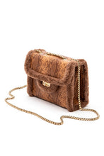 Cargar imagen en el visor de la galería, Faux Shearling Snake Print Shoulder Bag
