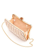 Cargar imagen en el visor de la galería, Pearl Rhinestone Evening Formal Box Clutch

