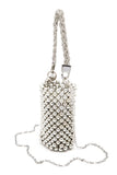 Braided Shiny Beads Top Handle Swing Clutch Bag