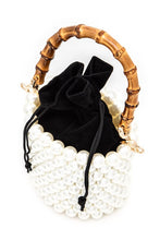 Cargar imagen en el visor de la galería, Bamboo Top Handle Beaded Bucket Clutch Bag
