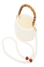 Cargar imagen en el visor de la galería, Bamboo Top Handle Beaded Bucket Clutch Bag
