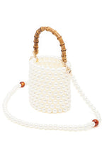 Cargar imagen en el visor de la galería, Bamboo Top Handle Beaded Bucket Clutch Bag
