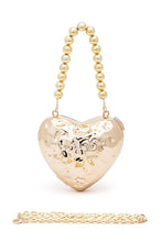 Cargar imagen en el visor de la galería, CCB Textured Heart Shape Molded Swing Clutch Bag
