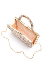 Cargar imagen en el visor de la galería, Pearl Studs Rhinestone Handle Flower Box Clutch
