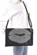 Cargar imagen en el visor de la galería, Oversize Rhinestone Lips Convertible Clutch
