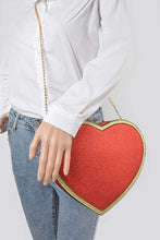 Cargar imagen en el visor de la galería, Glitter Heart Shape Novelty Crossbody Bag
