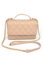 Cargar imagen en el visor de la galería, Gold Trim Quilted Top Handle Crossbody Bag
