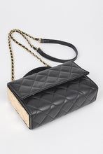 Cargar imagen en el visor de la galería, Gold Trim Quilted Top Handle Crossbody Bag
