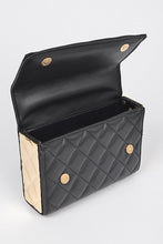 Cargar imagen en el visor de la galería, Gold Trim Quilted Top Handle Crossbody Bag
