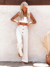 Cargar imagen en el visor de la galería, Full Size Decorative Button High Waist Pants
