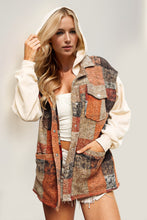 Load image into Gallery viewer, Double Take Contrast Long Sleeve Hooded Plaid Jacket
