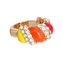 Load image into Gallery viewer, Multi Color and Gold Twisted Cocktail Ring
